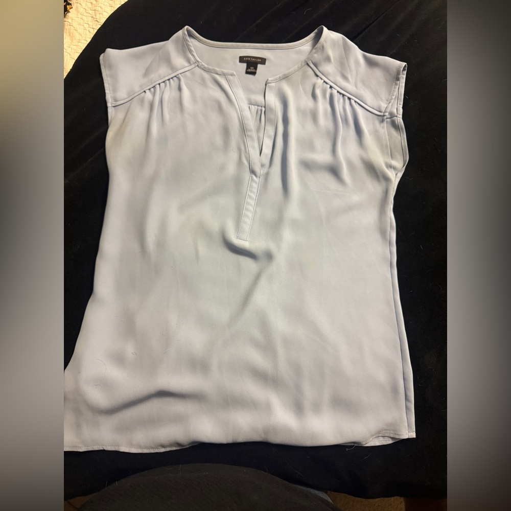 Ann Taylor Factory Soft Blue Blouse